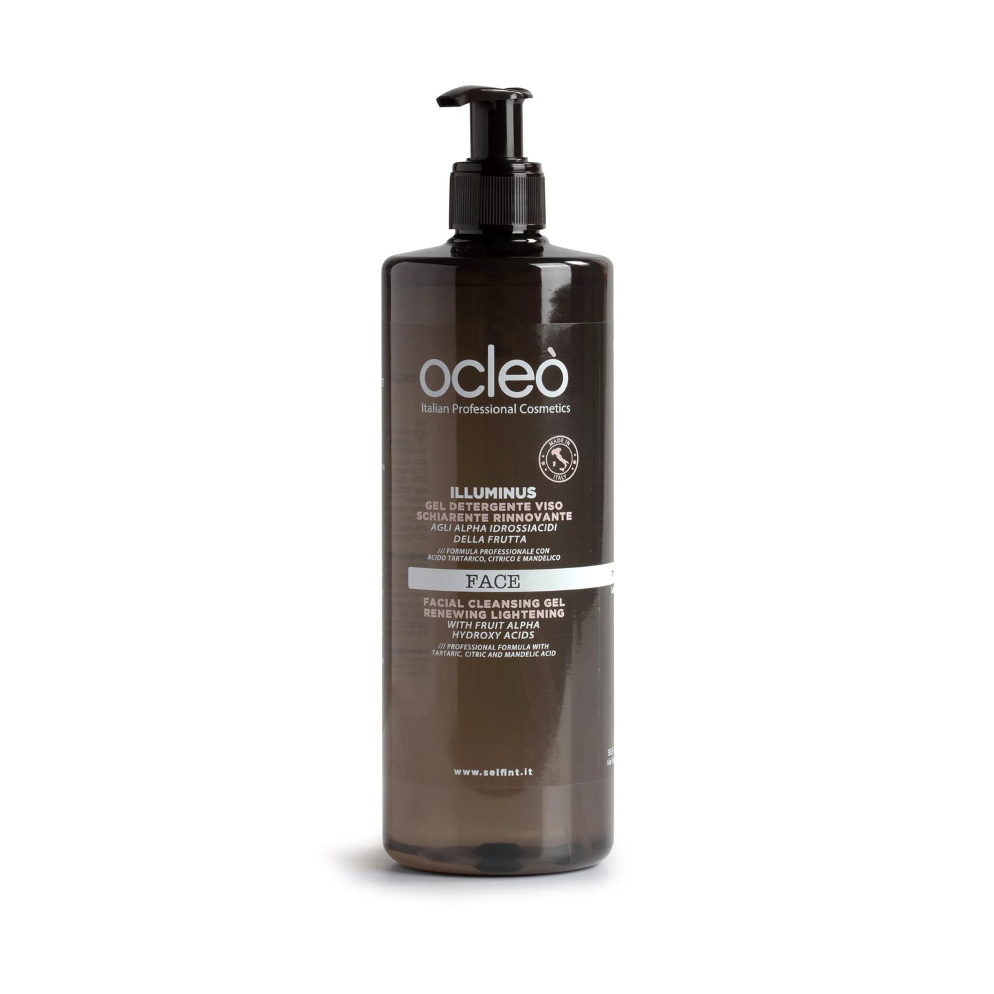 OCLEÒ - Gel Detergente Viso Schiarente Rinnovante agli Alpha Idrossiacidi della Frutta