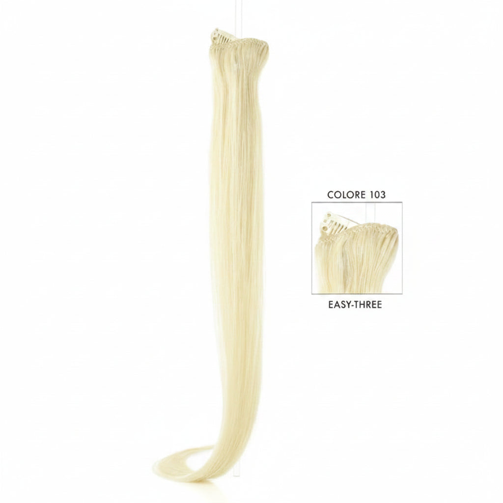 DI BIASE HAIR - Extension Clip 1 pezzo - 22 gr | 103 Biondo Platino Ultra Chiarissimo Dorato