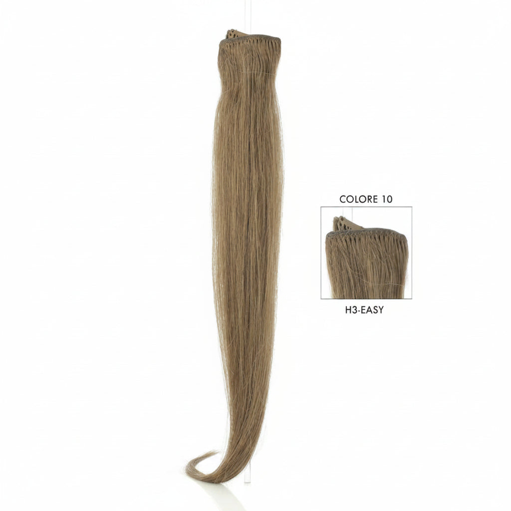 DI BIASE HAIR - Extension Clip 3 pezzi - 60 gr | 10 Biondo Scuro Cenere