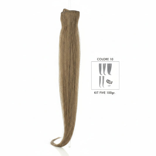 DI BIASE HAIR - Extension Clip 5 pezzi - 100 gr | 10 Biondo Scuro Cenere