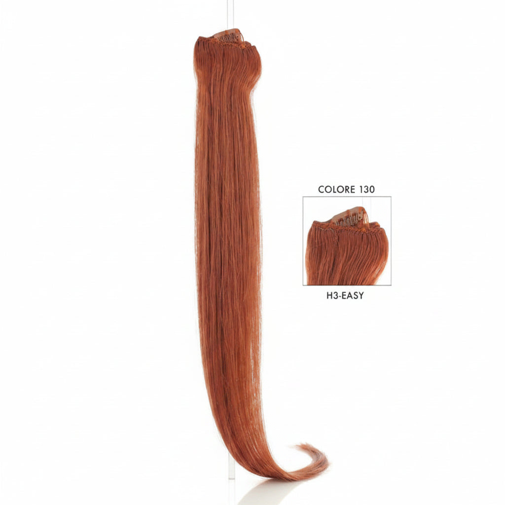 DI BIASE HAIR - Extension Clip 3 pezzi - 60 gr | 130 Rosso Dorato Chiaro