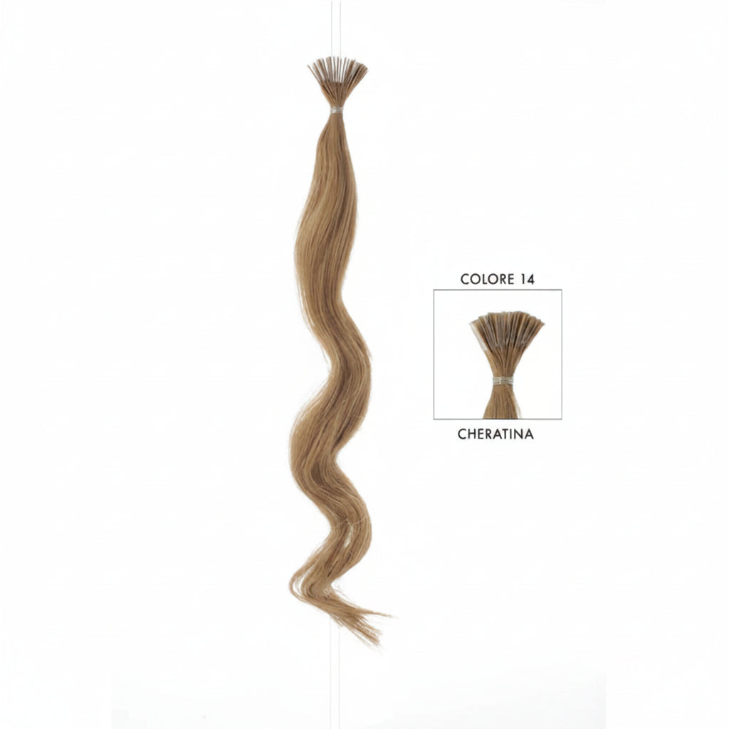 DI BIASE HAIR - Cheratina Naturale Ondulato | 14 Biondo Chiaro Dorato Rame