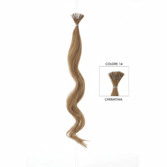 DI BIASE HAIR - Cheratina Naturale Ondulato | 14 Biondo Chiaro Dorato Rame