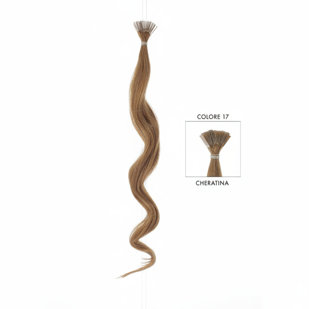 DI BIASE HAIR - Cheratina Naturale Ondulato | 17 Biondo Dorato Rame Intenso