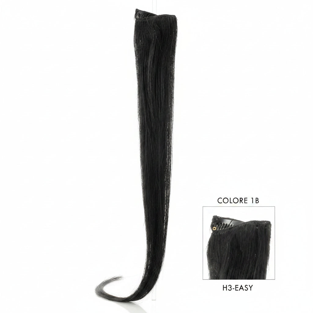 DI BIASE HAIR - Extension Clip 3 pezzi - 60 gr | 1B Nero