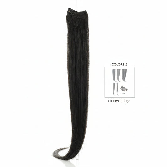 DI BIASE HAIR - Extension Clip 5 pezzi - 100 gr | 2 Castano Scuro