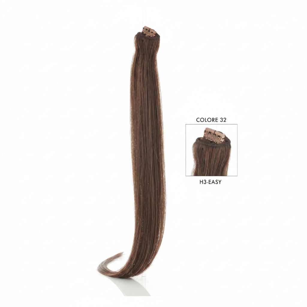DI BIASE HAIR - Extension Clip 3 pezzi - 60 gr | 32 Castano Mogano