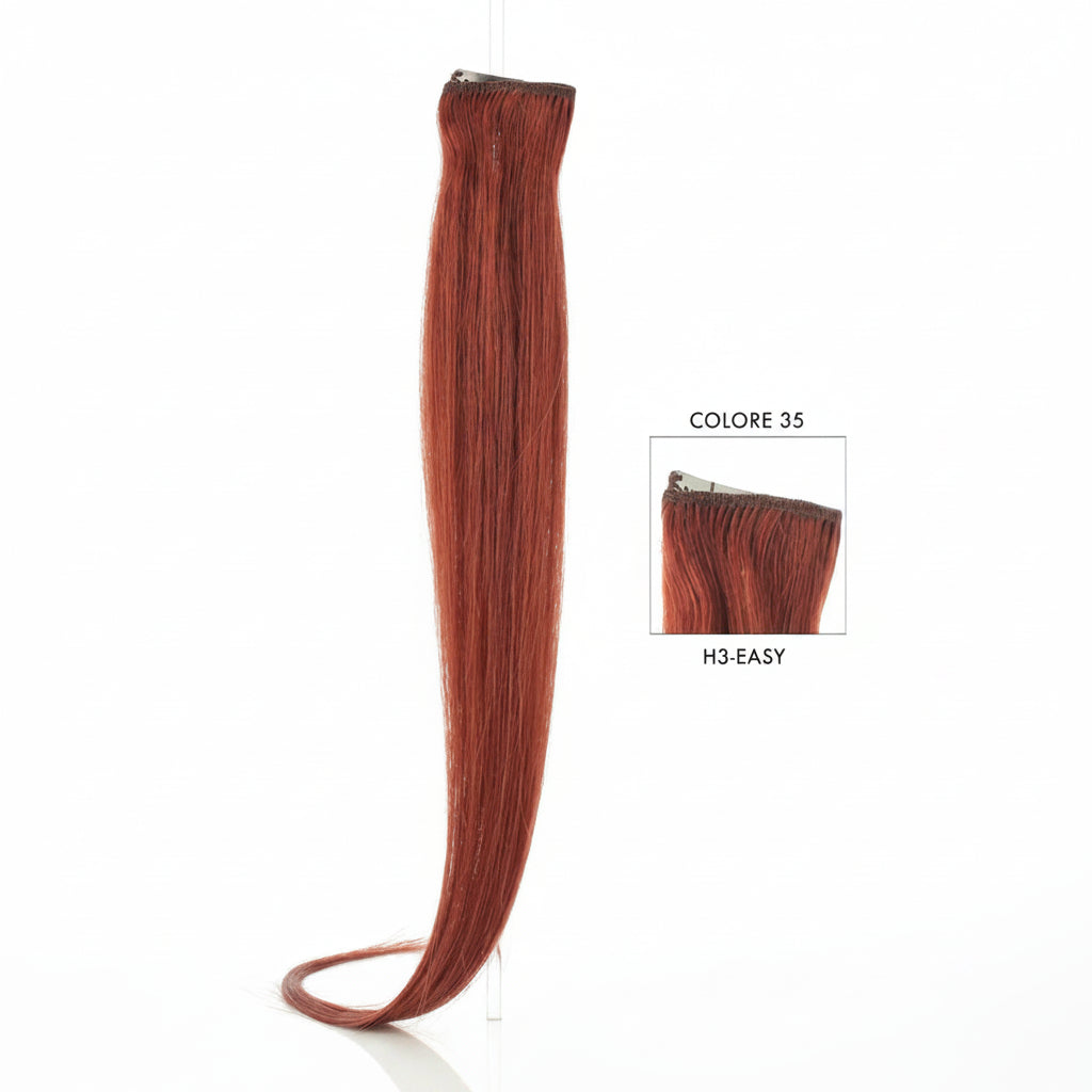 DI BIASE HAIR - Extension Clip 3 pezzi - 60 gr | 35 Rosso Intenso