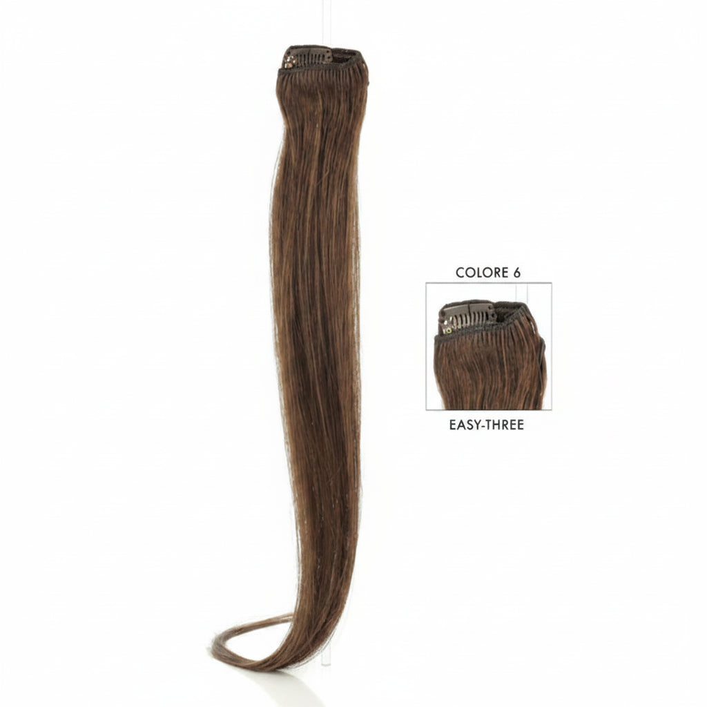 DI BIASE HAIR - Extension Clip 1 pezzo - 22 gr | 6 Castano Scuro