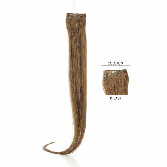 DI BIASE HAIR - Extension Clip 3 pezzi - 60 gr | 9 Biondo Scuro Naturale Dorato