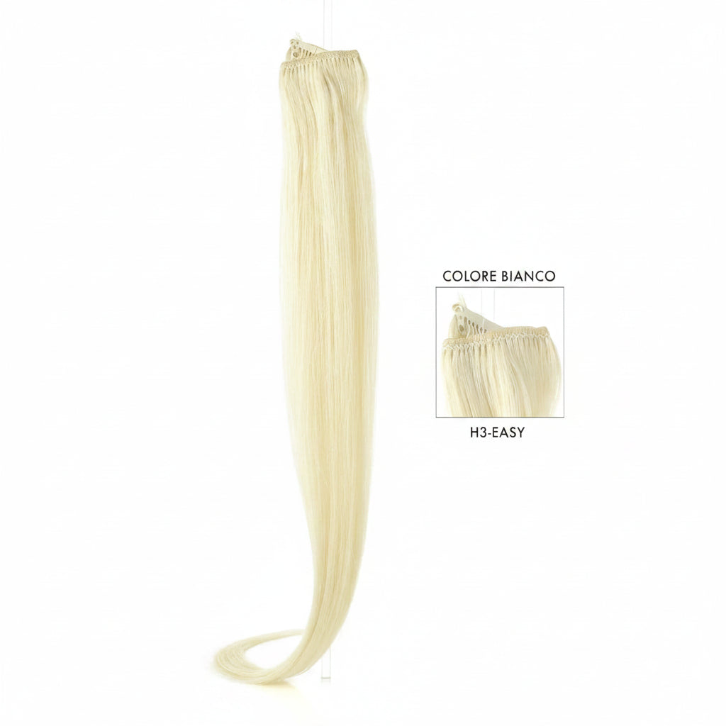 DI BIASE HAIR - Extension Clip 3 pezzi - 60 gr | Bianco