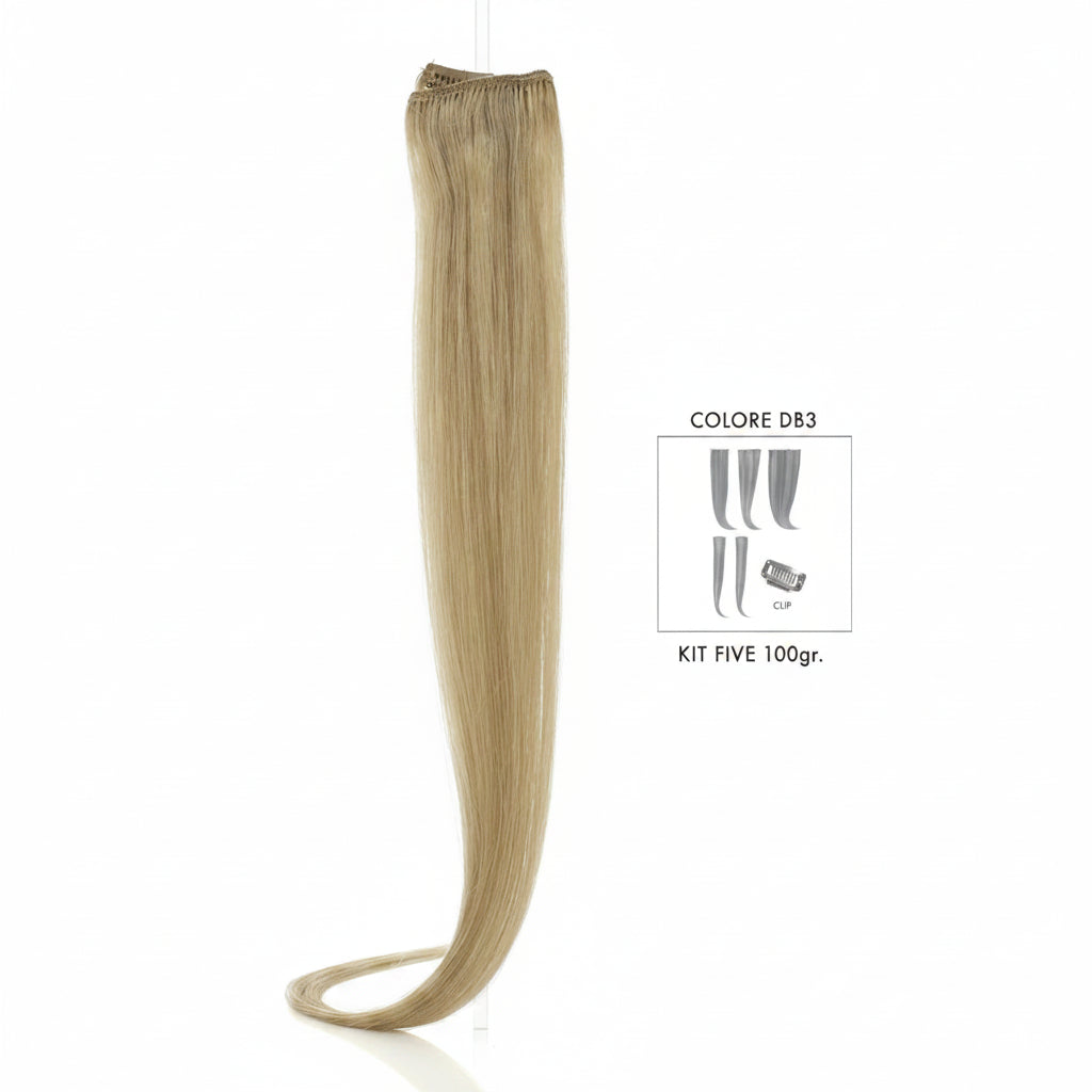 DI BIASE HAIR - Extension Clip 5 pezzi - 100 gr | DB3 Biondo Dorato