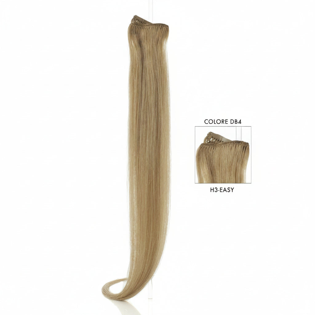 DI BIASE HAIR - Extension Clip 3 pezzi - 60 gr | DB4 Biondo Chiaro Dorato