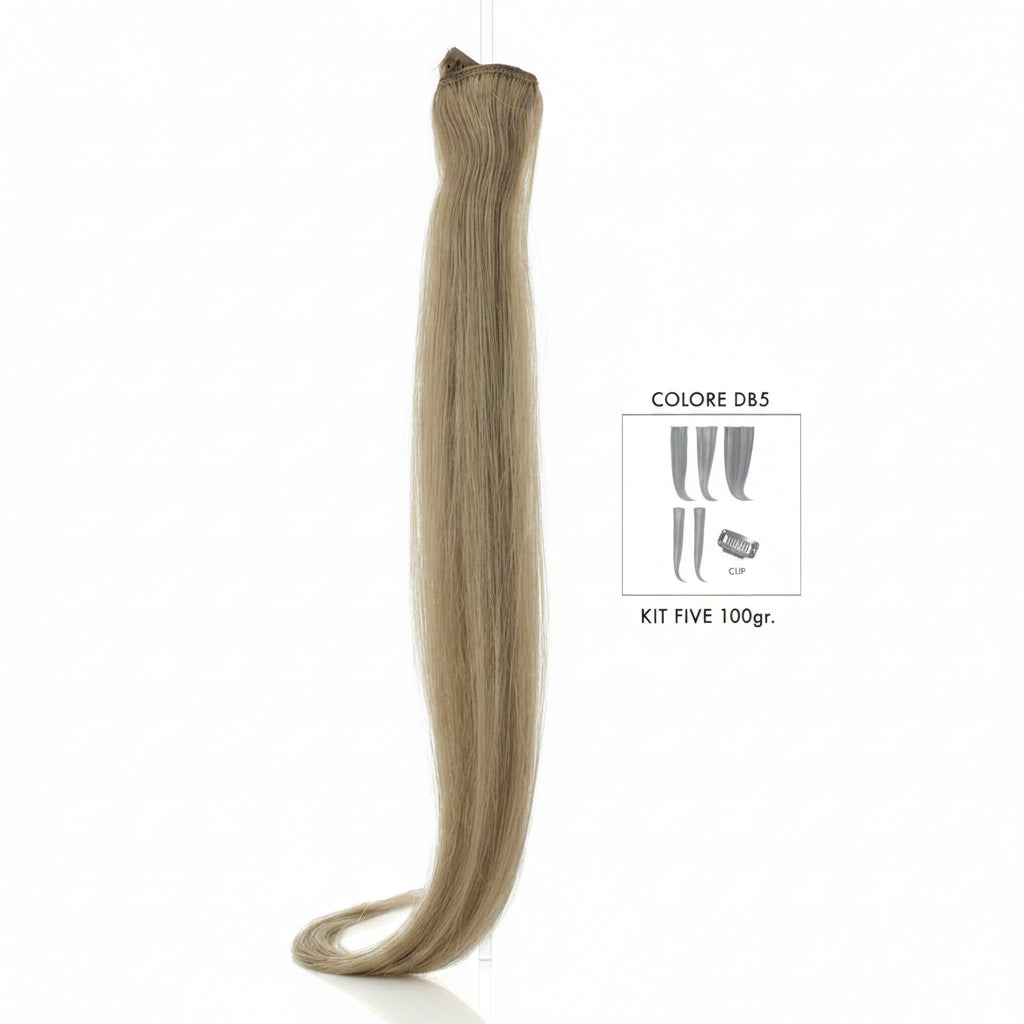 DI BIASE HAIR - Extension Clip 5 pezzi - 100 gr | DB5 Biondo Chiaro Sabbia