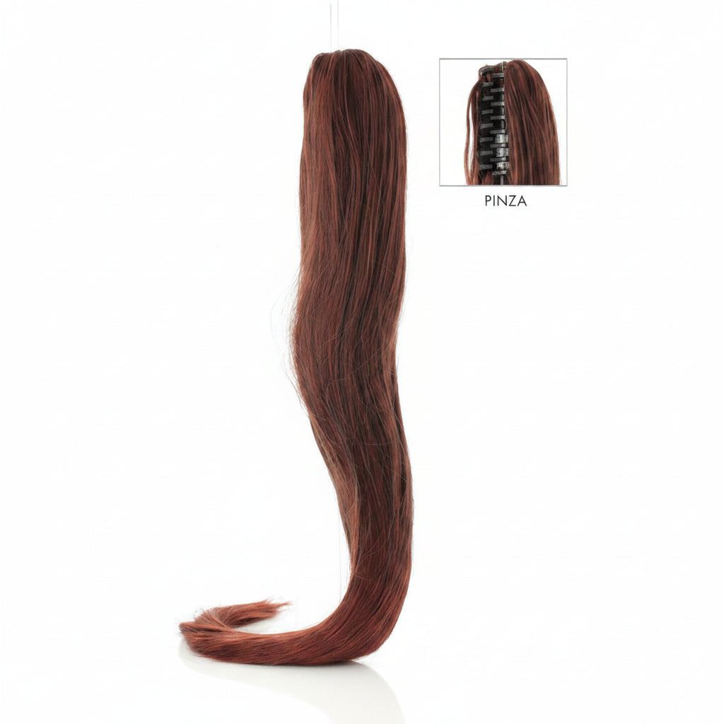 DI BIASE HAIR - Toupet Maya liscio 60 cm | 33 Castano Mogano Chiaro