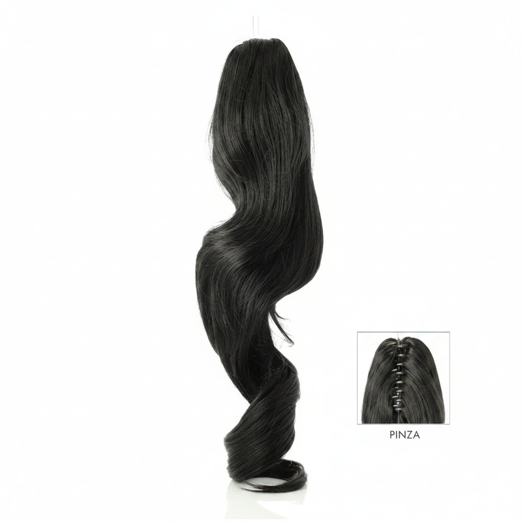 DI BIASE HAIR - Toupet Chiara ondulato 60 cm | 1B Nero