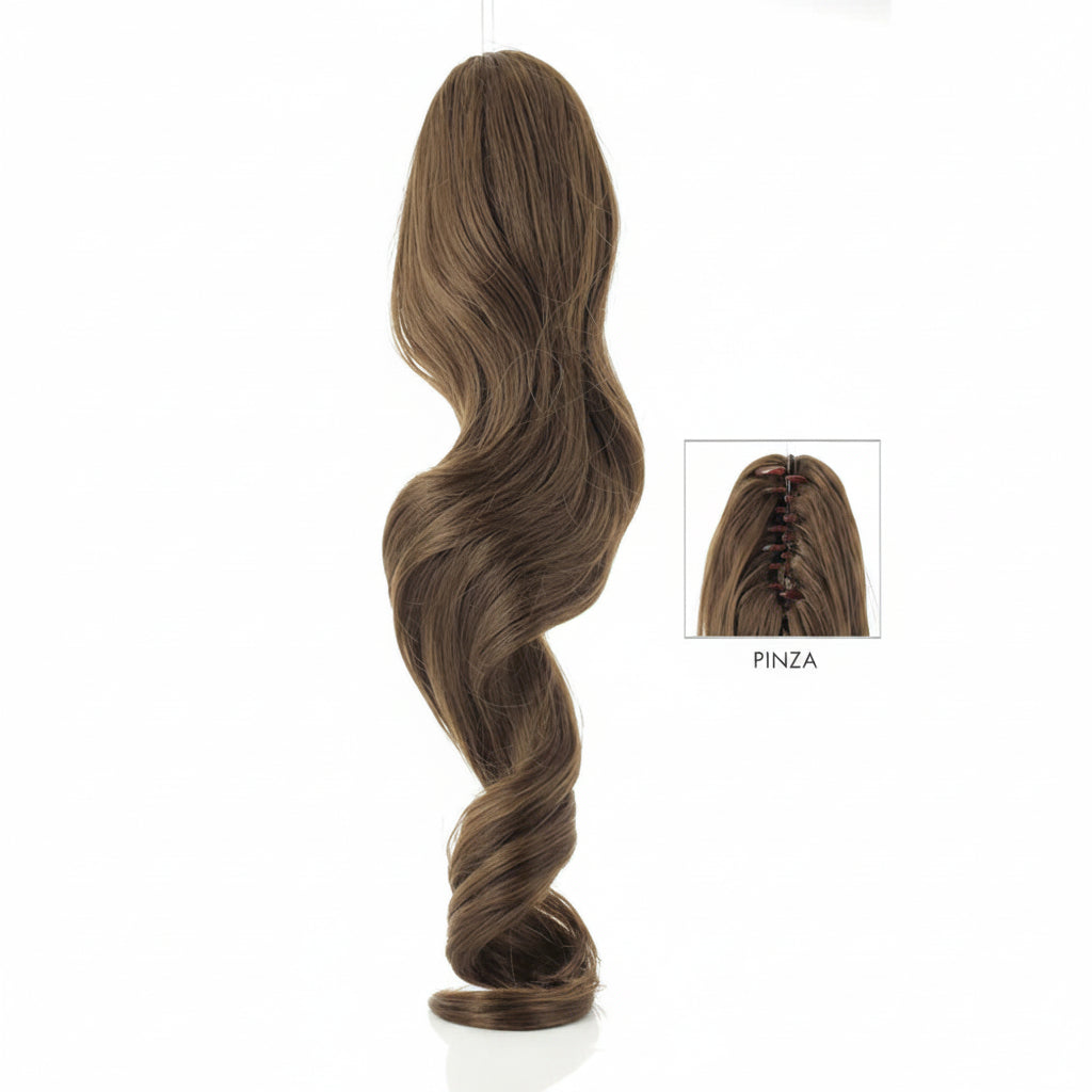 DI BIASE HAIR - Toupet Chiara ondulato 60 cm | 9 Biondo Scuro Naturale Dorato