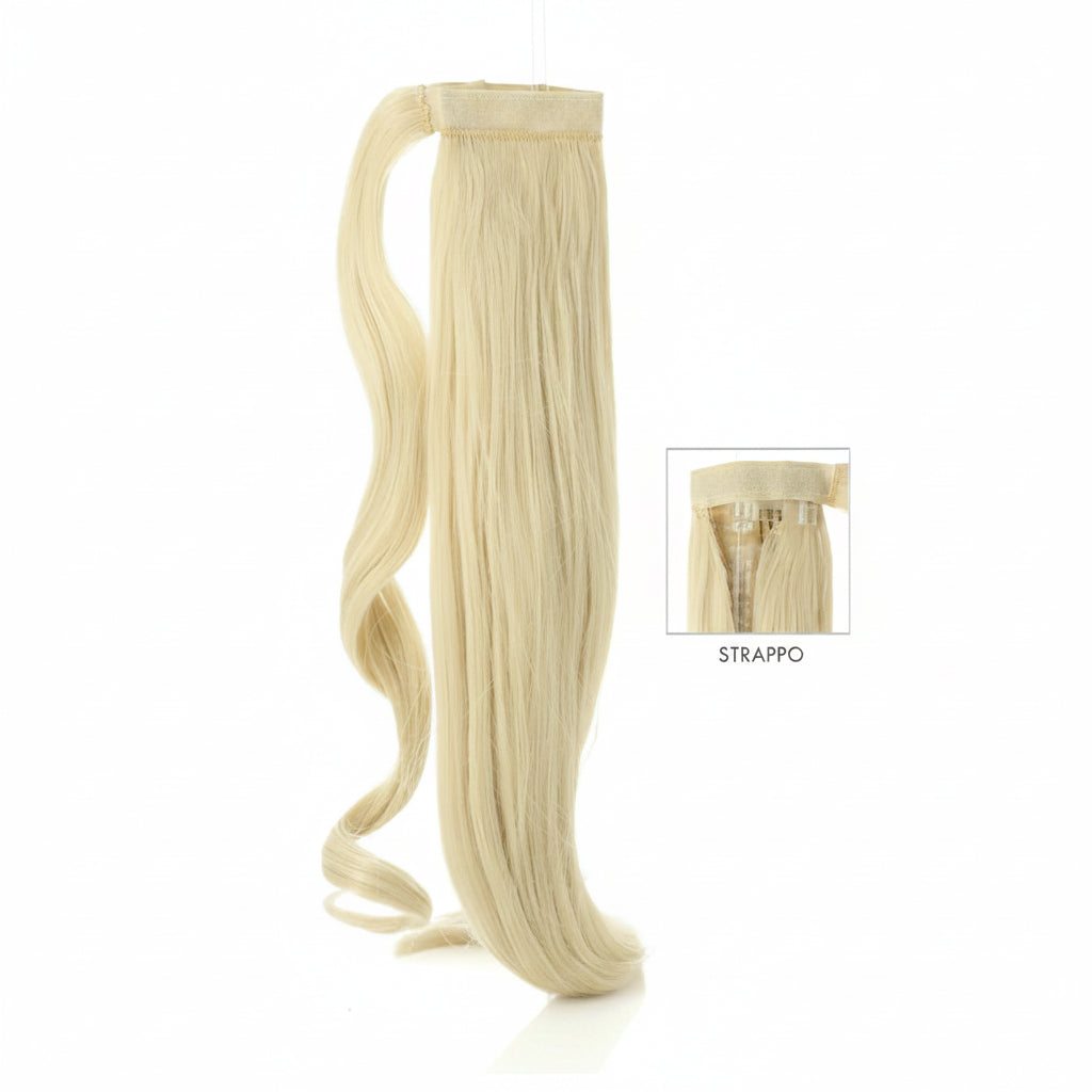 DI BIASE HAIR - Toupet Egizia Liscio 70 cm | 1001 Biondo Platino