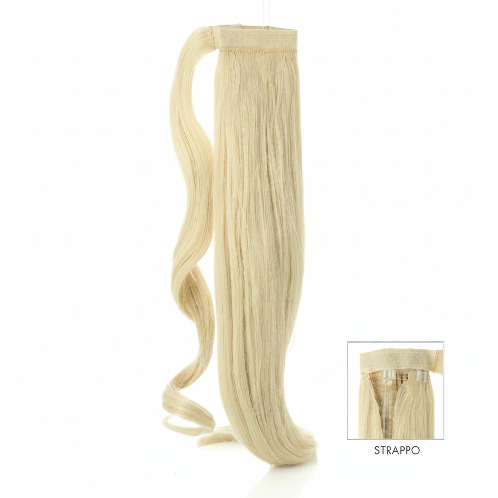 DI BIASE HAIR - Toupet Serena liscio 60 cm | 1001 Biondo Platino