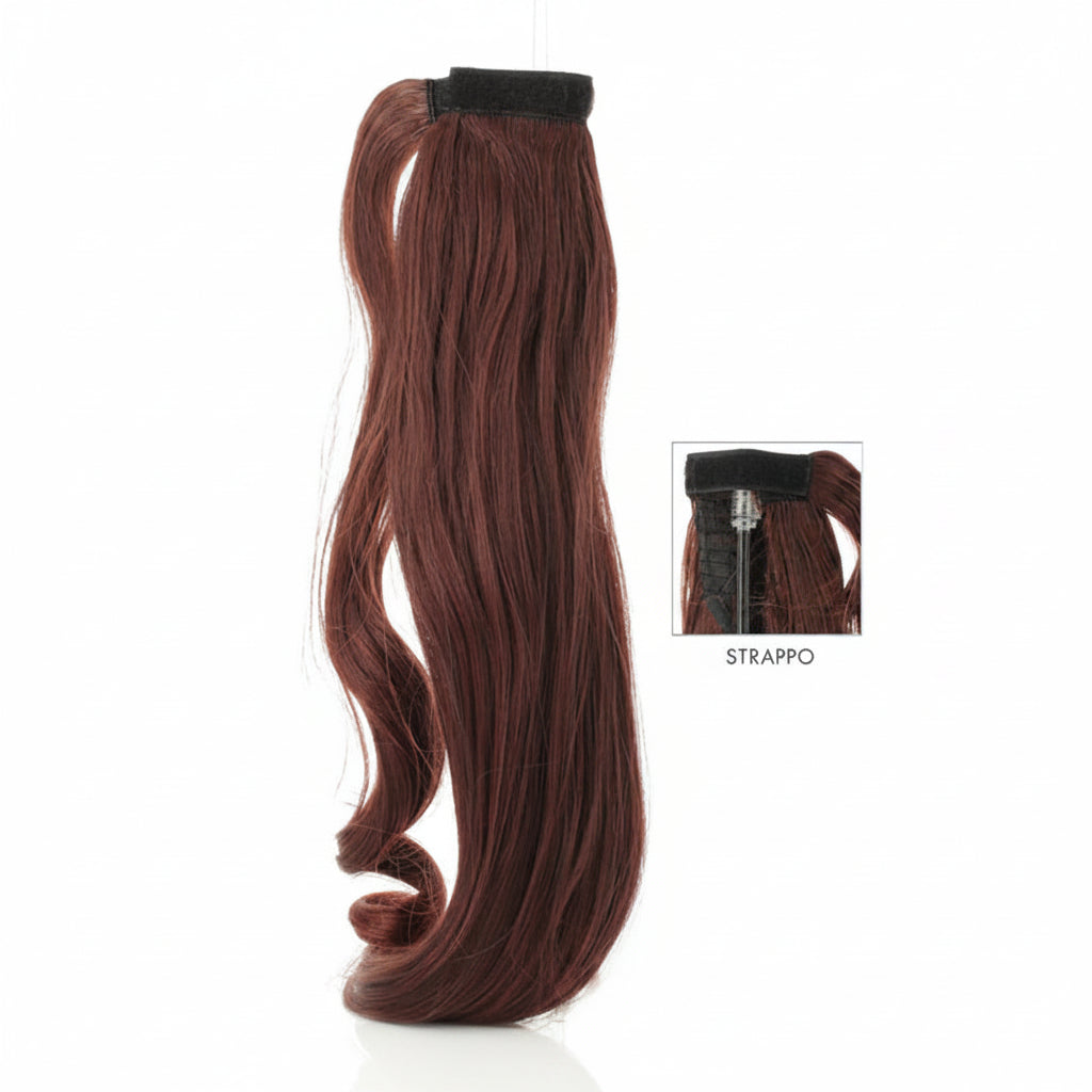 DI BIASE HAIR - Toupet Egizia Liscio 70 cm | 33 Castano Mogano Chiaro