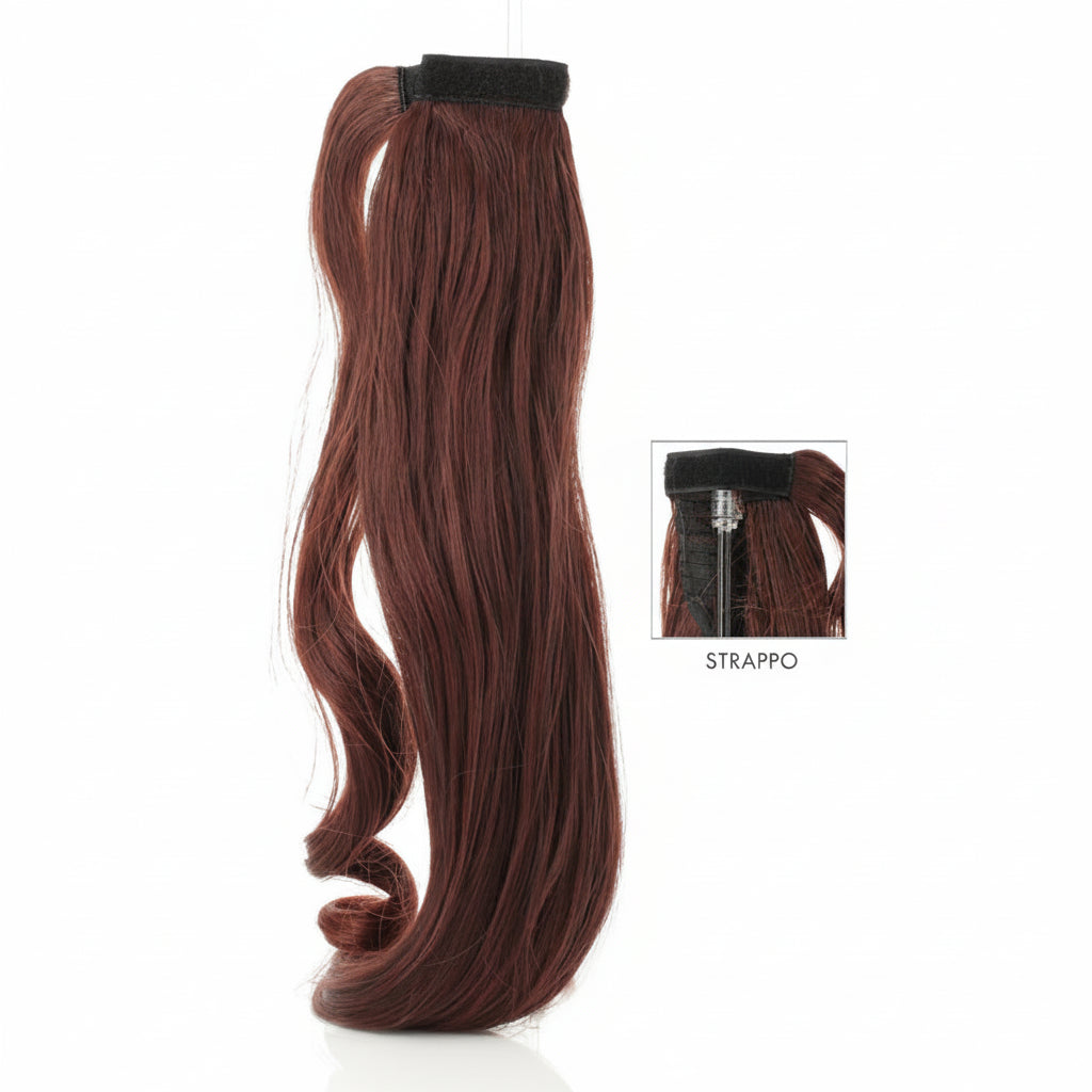 DI BIASE HAIR - Toupet Serena liscio 60 cm | 33 Castano Mogano Chiaro