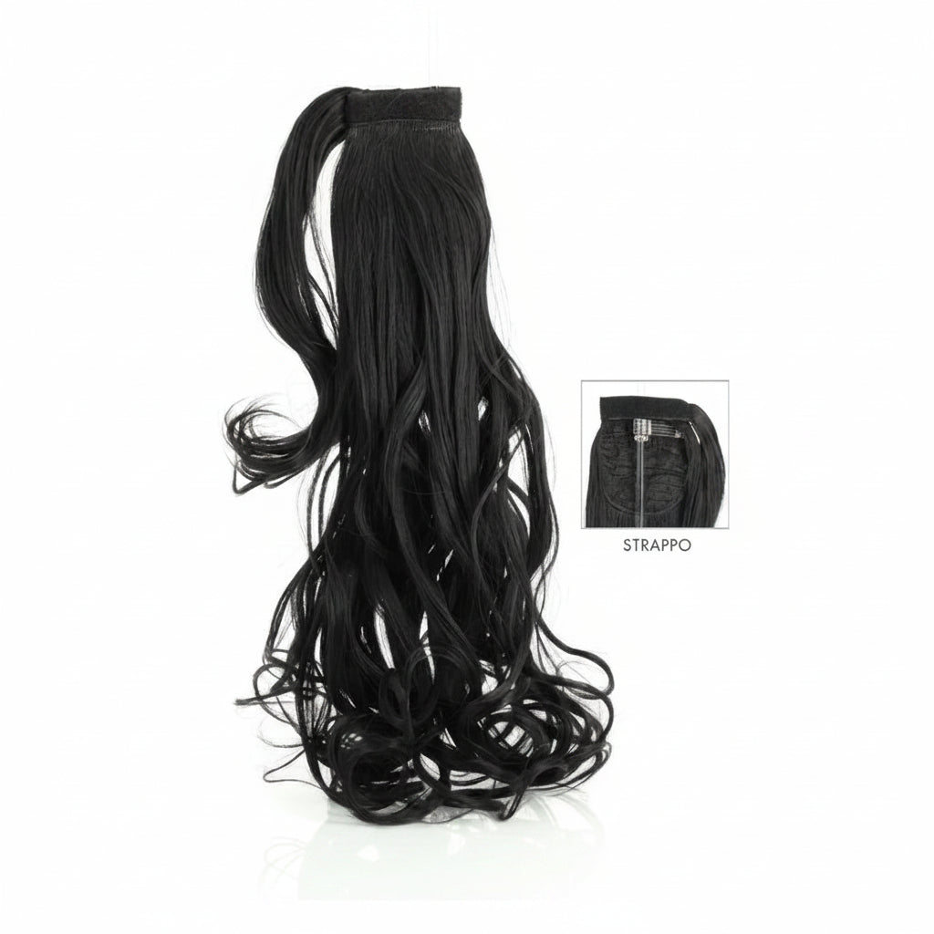 DI BIASE HAIR - Toupet Gaia ondulato 70cm | 1B