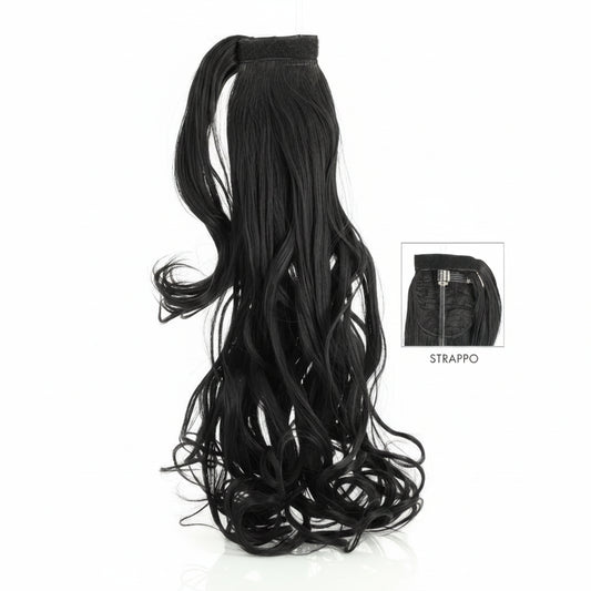 DI BIASE HAIR - Toupet Morena ondulato 60 cm | 1B Nero