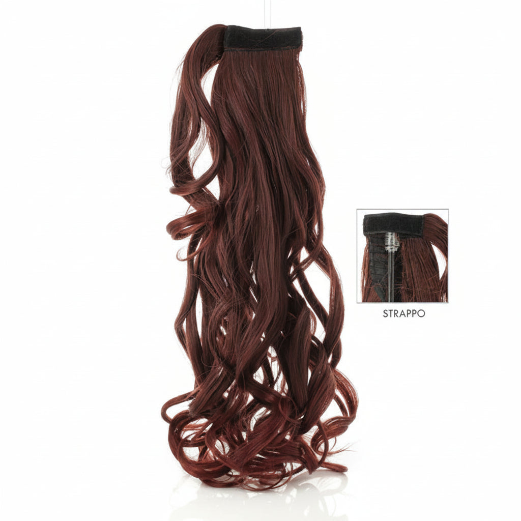 DI BIASE HAIR - Toupet Morena ondulato 60 cm | 33 Castano Mogano Chiaro