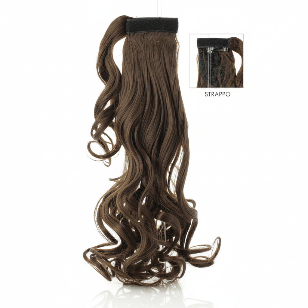 DI BIASE HAIR - Toupet Gaia ondulato 70cm | 9 Biondo Scuro Naturale Dorato