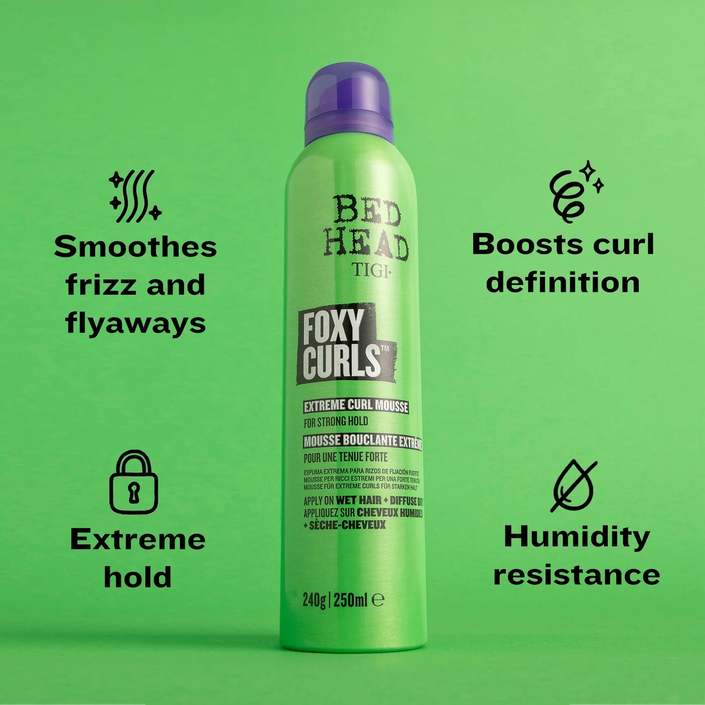 Foxy Curls™ Curly Hair Mousse for Strong Hold