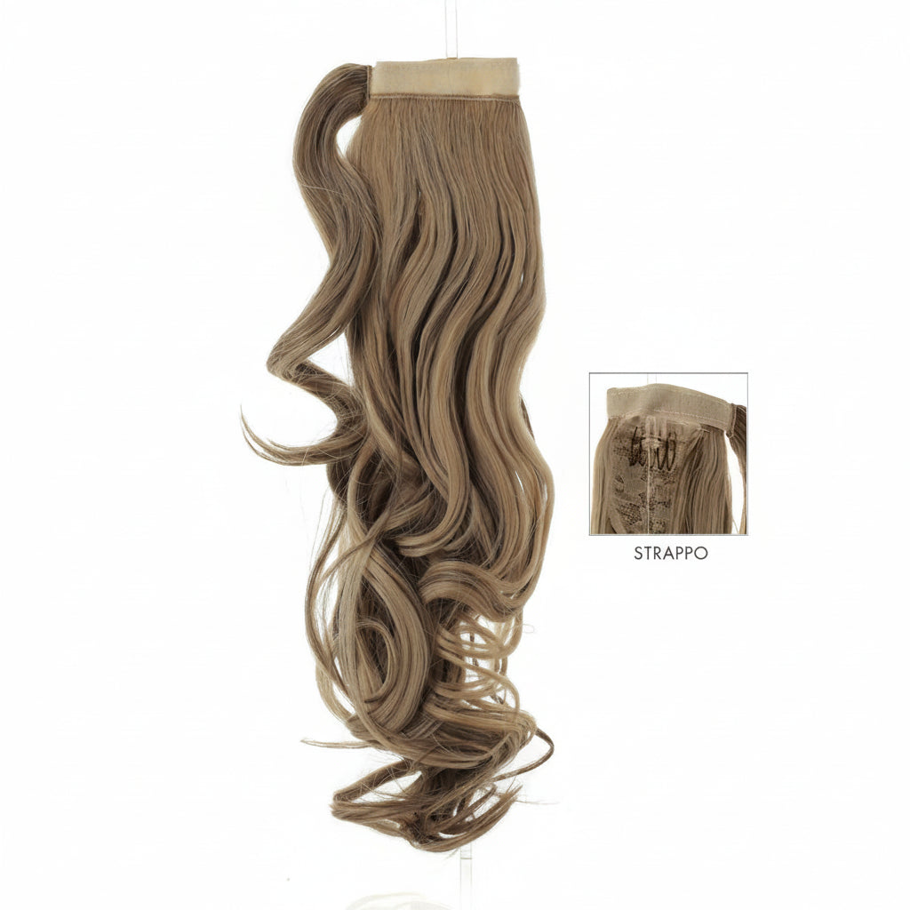 DI BIASE HAIR - Toupet Gaia ondulato 70cm | 12 Biondo Dorato Rame