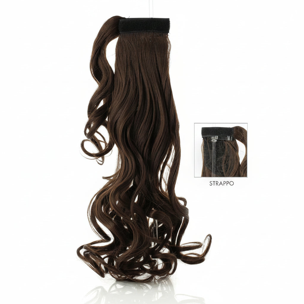 DI BIASE HAIR - Toupet Morena ondulato 60 cm | 4 Castano
