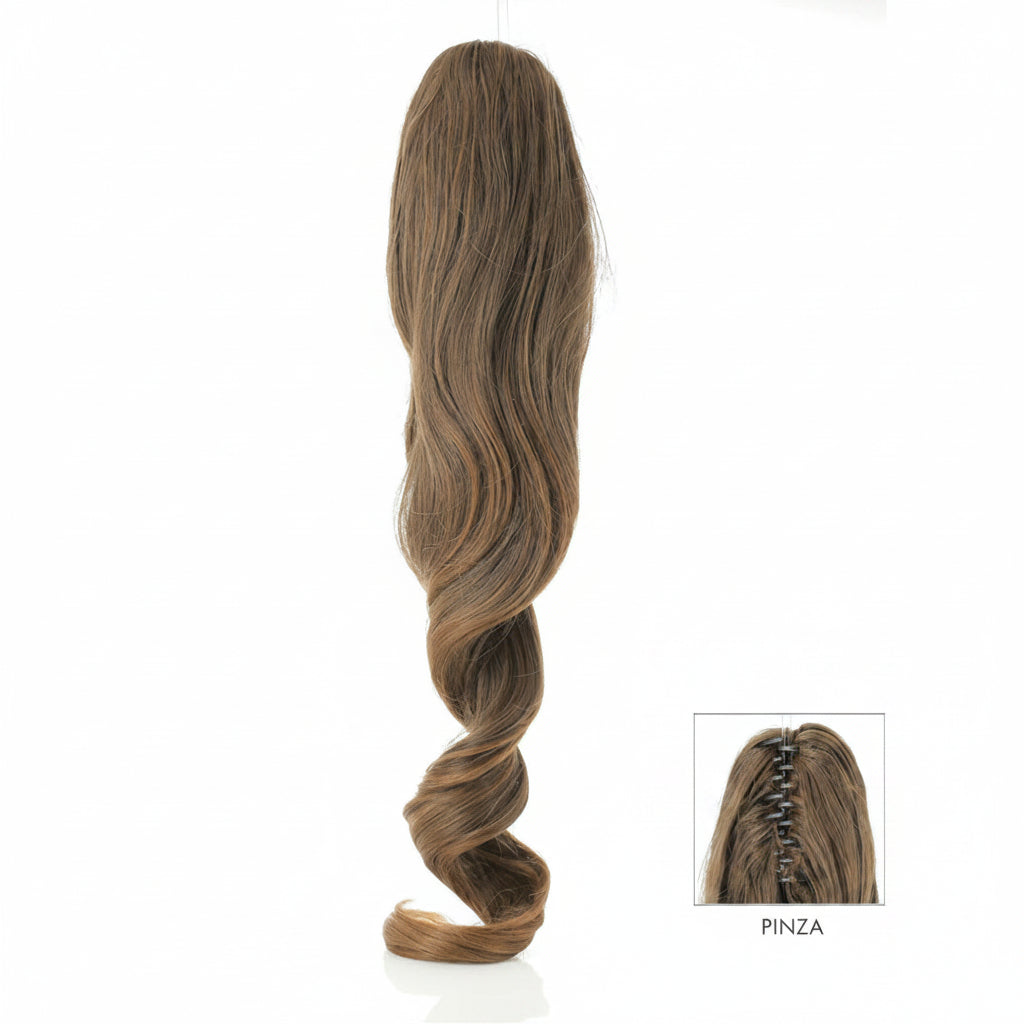 DI BIASE HAIR - Toupet Chiara ondulato 60 cm | 12 Biondo Dorato Rame