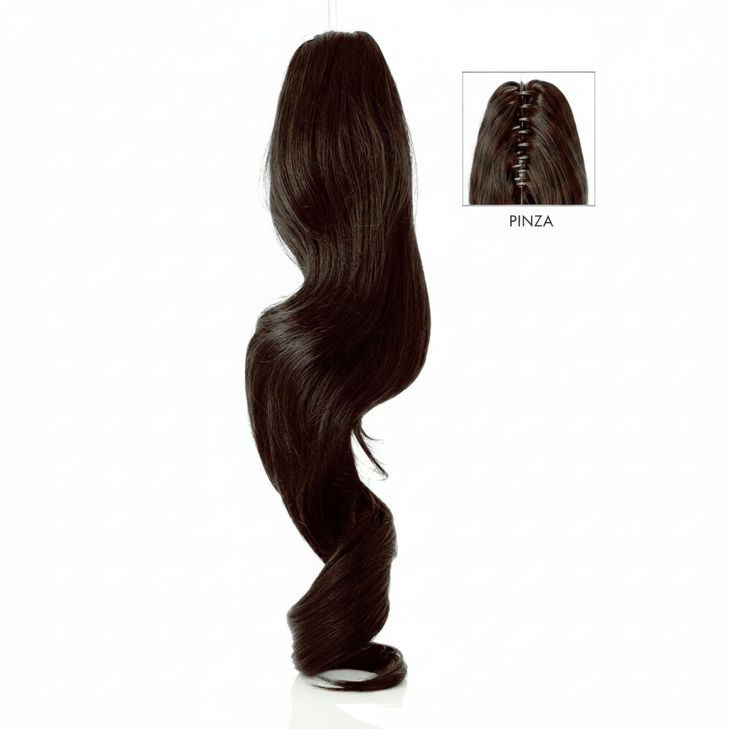 DI BIASE HAIR - Toupet Chiara ondulato 60 cm | 4 Castano