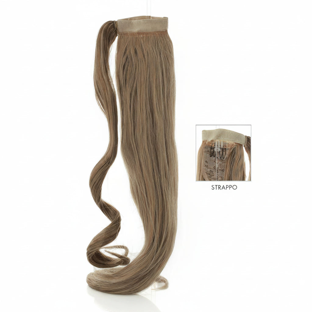 DI BIASE HAIR - Toupet Serena liscio 60 cm | 12 Biondo Dorato Rame